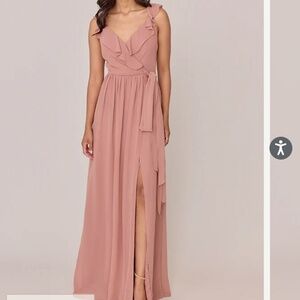 Revelry Chiffon Bridesmaid Dress - Valerie in Blushing Bride Size 4